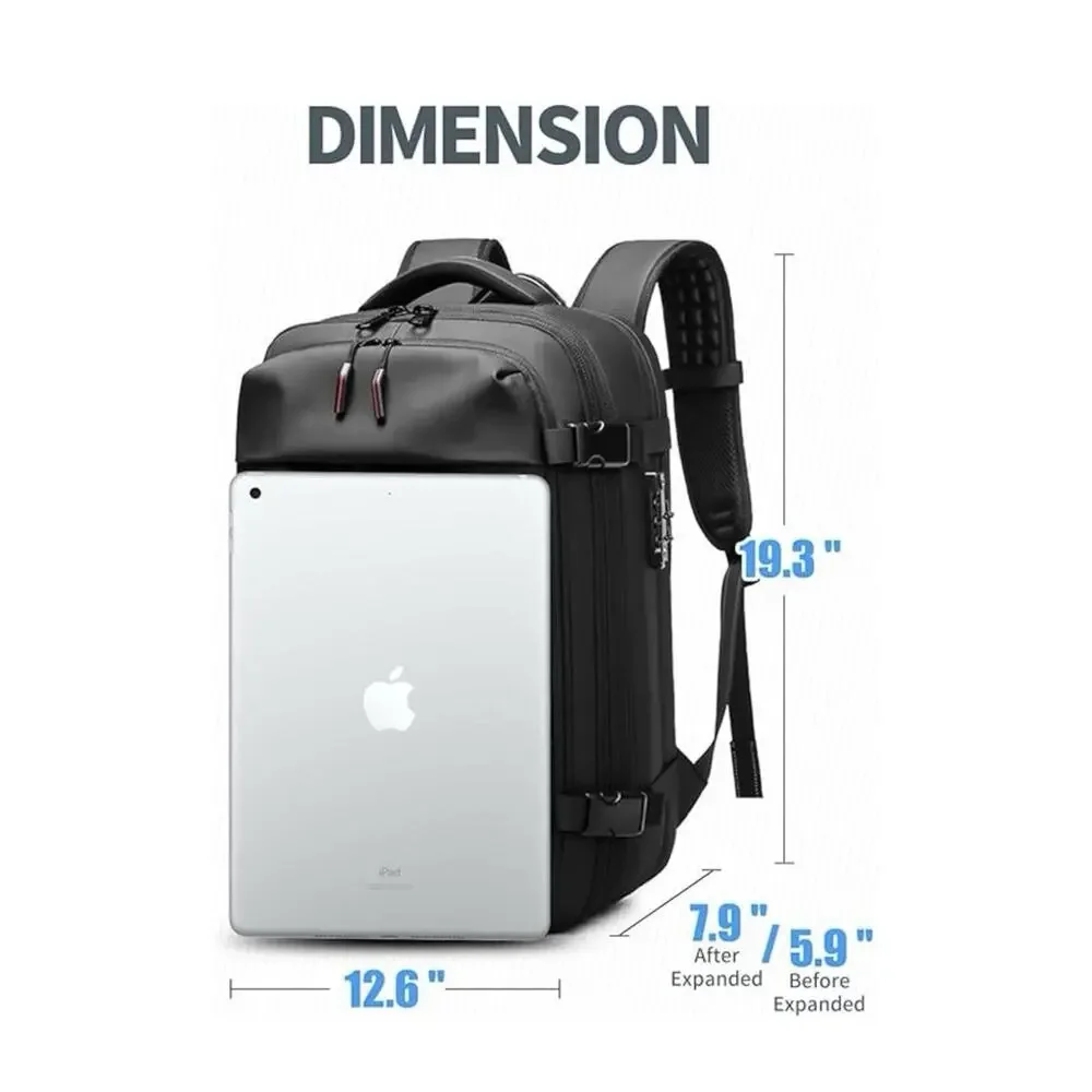 Kuvictewl 60L Vacuum Compression Travel Backpack Expandable TSA Lock